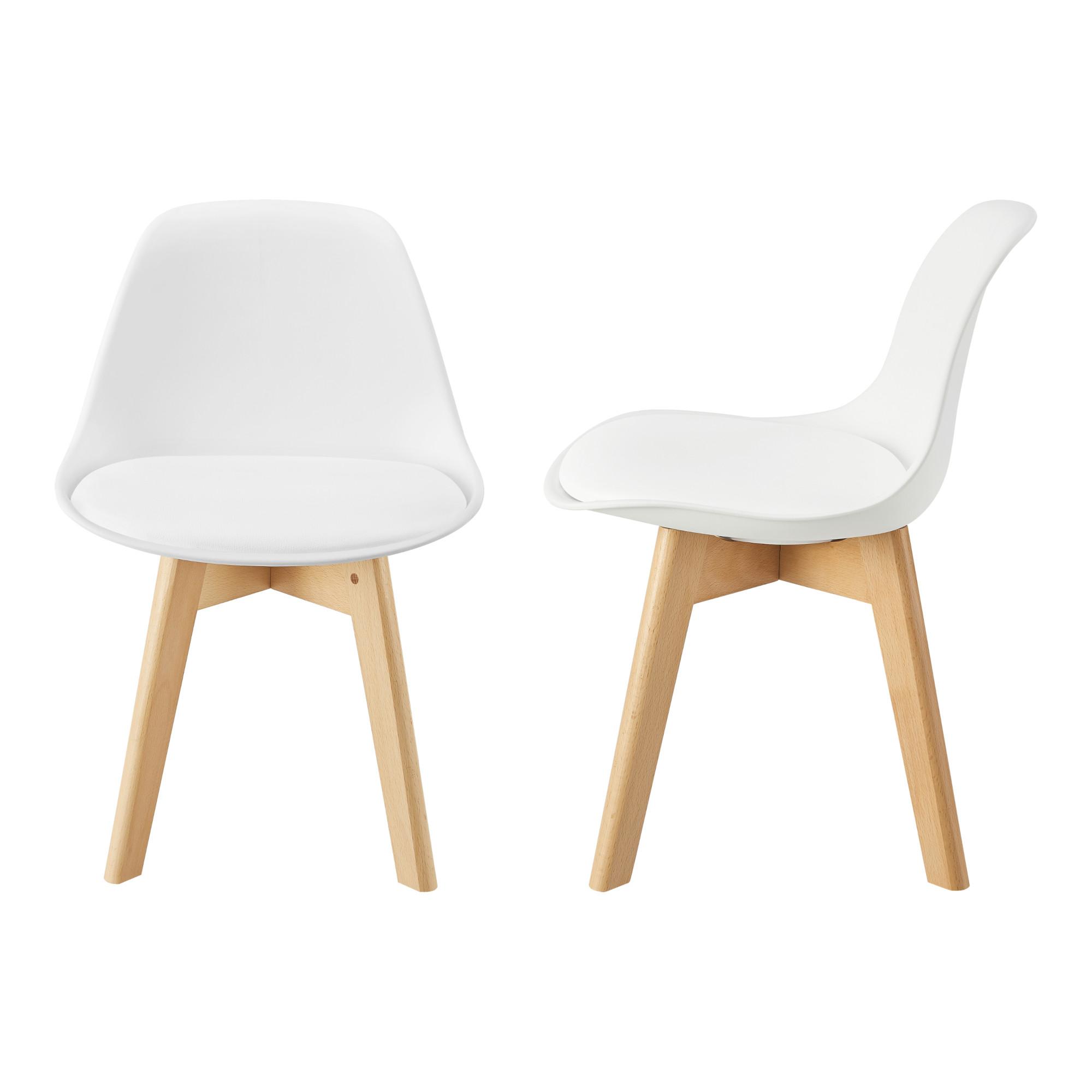 KINDERSTUHL Elvdal - Weiß/Naturfarben, Holz/Kunststoff (38/56/33cm) - [en.casa]