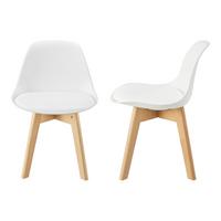 KINDERSTUHL Elvdal - Weiß/Naturfarben, Holz/Kunststoff (38/56/33cm) - [en.casa]
