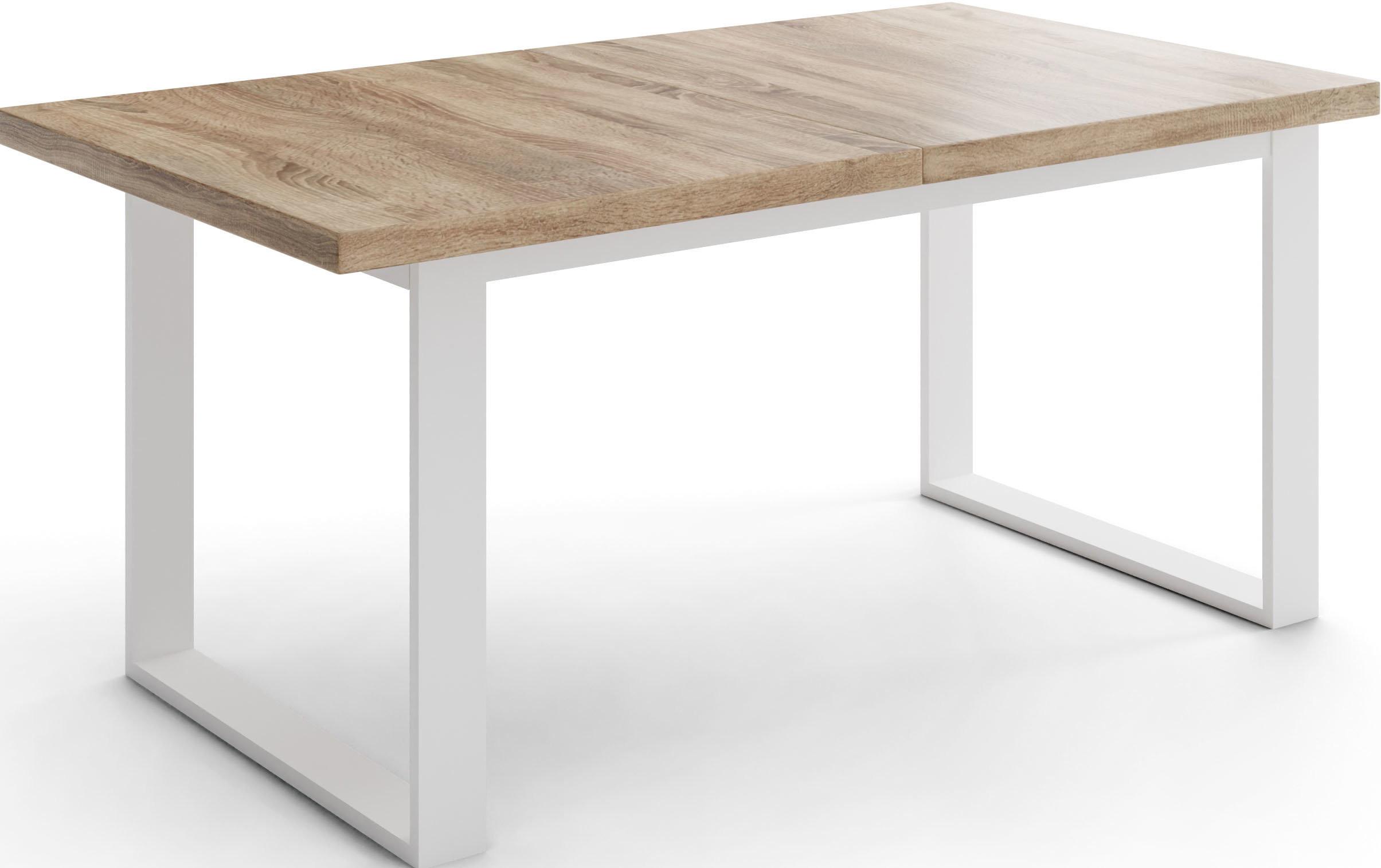 ESSTISCH Sana rechteckig ausziehbar, Sonoma Eiche 160/240/90/75 cm - Weiß/Sonoma Eiche, Holzwerkstoff/Metall (90/240/75cm) - WFL GROUP