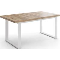 ESSTISCH Sana rechteckig ausziehbar, Sonoma Eiche 140/200/80/75 cm - Weiß/Sonoma Eiche, Holzwerkstoff/Metall (80/180/75cm) - WFL GROUP