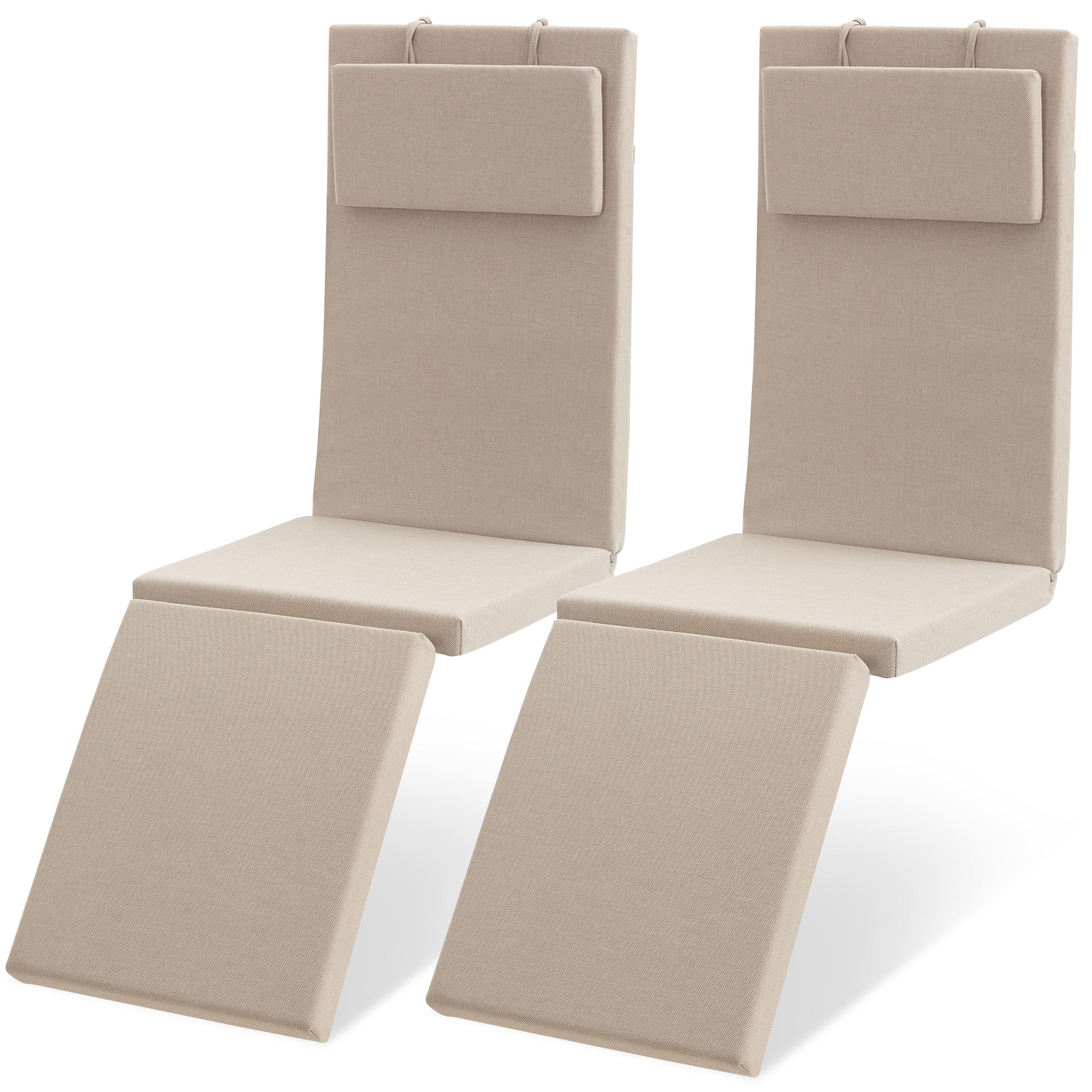 DECKCHAIRAUFLAGE QD-DC 175x45x5cm Beige (2tlg) - Beige, Textil (45/175cm) - Beautissu 