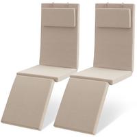 DECKCHAIRAUFLAGE QD-DC 175x45x5cm Beige (2tlg) - Beige, Textil (45/175cm) - Beautissu 