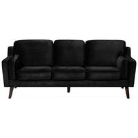 3-SITZER-SOFA Samtstoff Schwarz Lokka - Schwarz, Textil (204/85/83cm) - Beliani