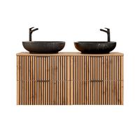DOPPELWASCHTISCH 120.6cm Gaia Holz in Eichenoptik und Schwarz - Schwarz, Holzwerkstoff (120.6/59/46cm) - Petits-meubles