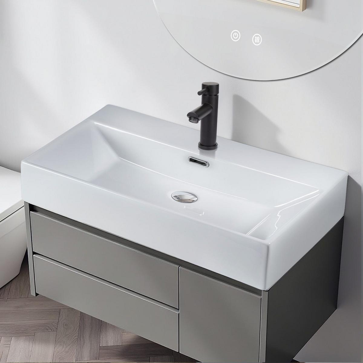 WASCHBECKEN Beatrice II 60/42/15cm - Weiß, Keramik (42/15/60cm) - Nettlife