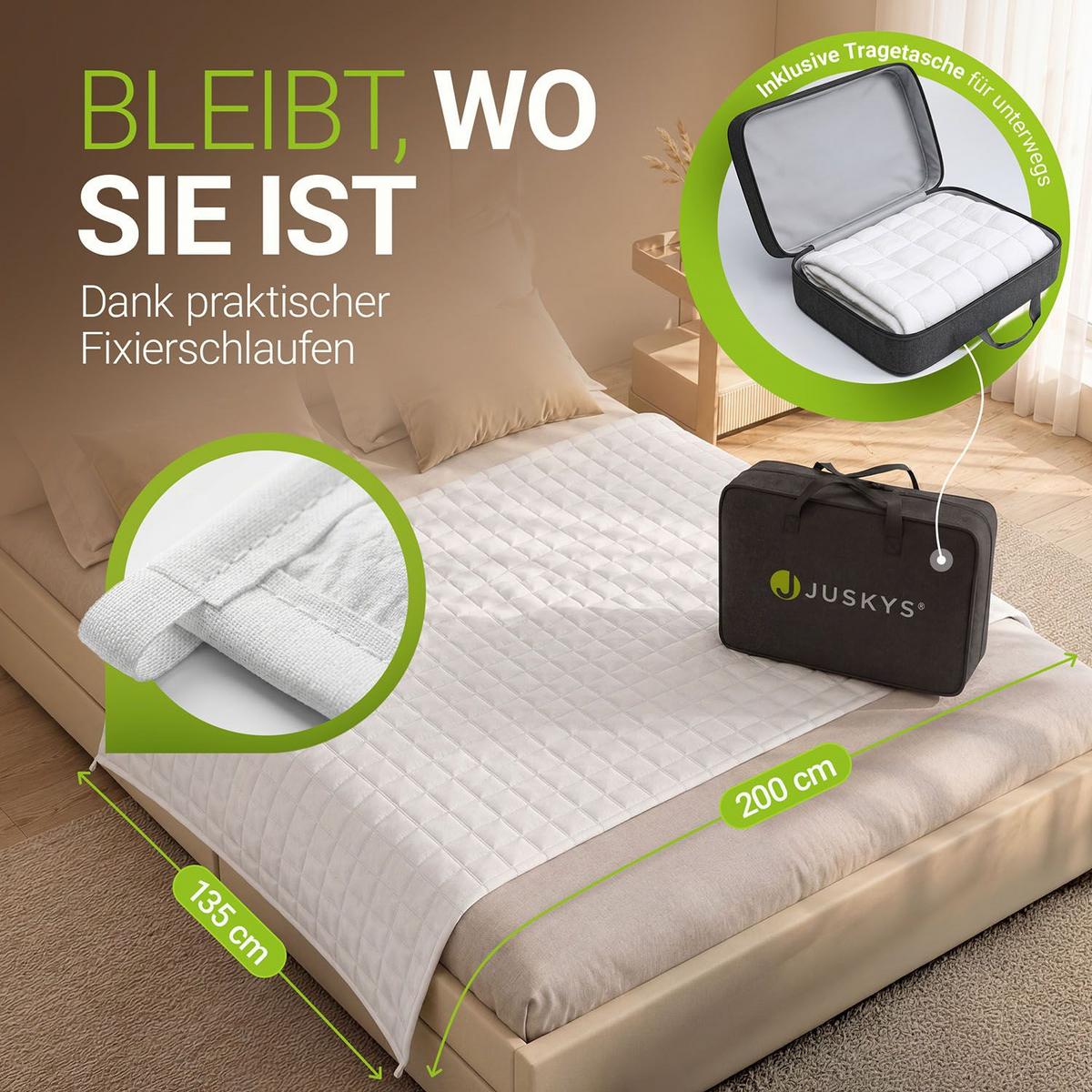 GEWICHTSDECKE Anti Stress Bettdecke 135x200 cm 9 kg - Weiß, Textil (135/200cm) - Juskys
