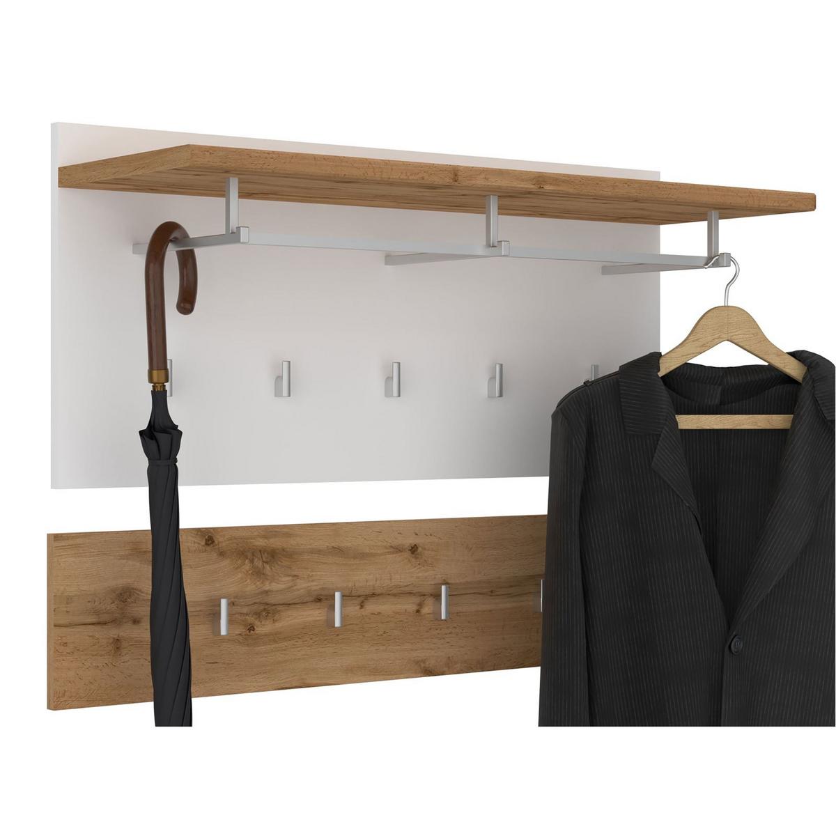 GARDEROBENSET BILBAO Wotan Eiche/weiß - Eiche Wotan/Weiß, Holzwerkstoff (90/60/34cm) - CARO-Möbel