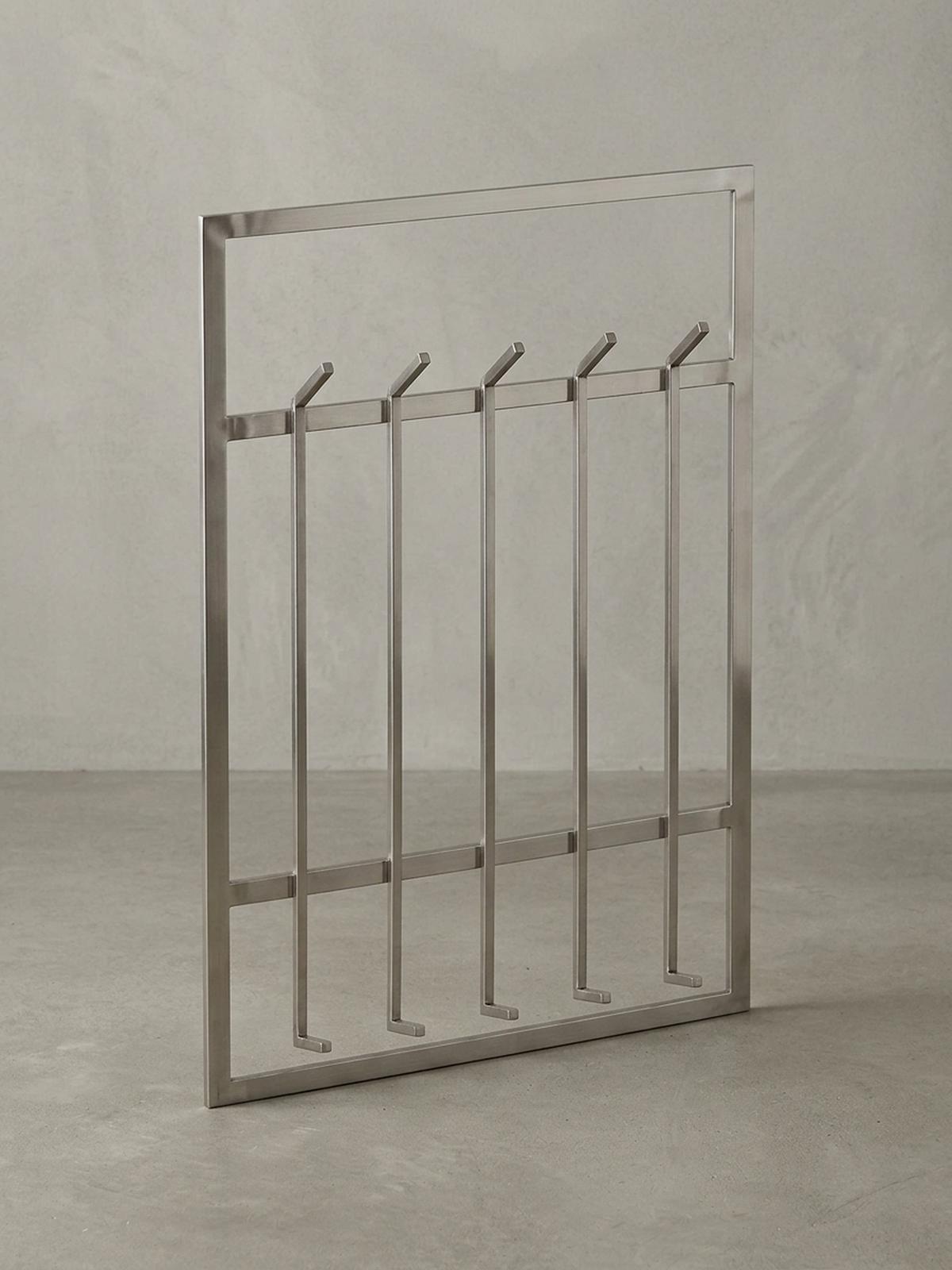 WANDGARDEROBE Metall Silber Modern 60x100x7,5 cm schlichtes Design - Silberfarben, Metall (60/100/8cm) - KADIMA DESIGN