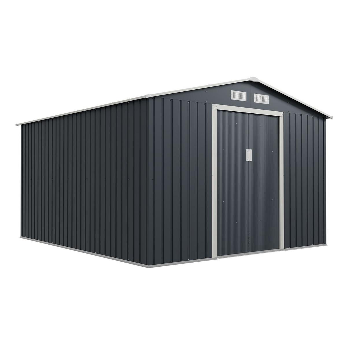 GERÄTESCHUPPEN XXL Anthrazit - Anthrazit, Metall (282/190/314cm) - Juskys