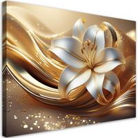 WANDBILD lilie blume glamour - Goldfarben, Textil (60/40cm) - Feeby