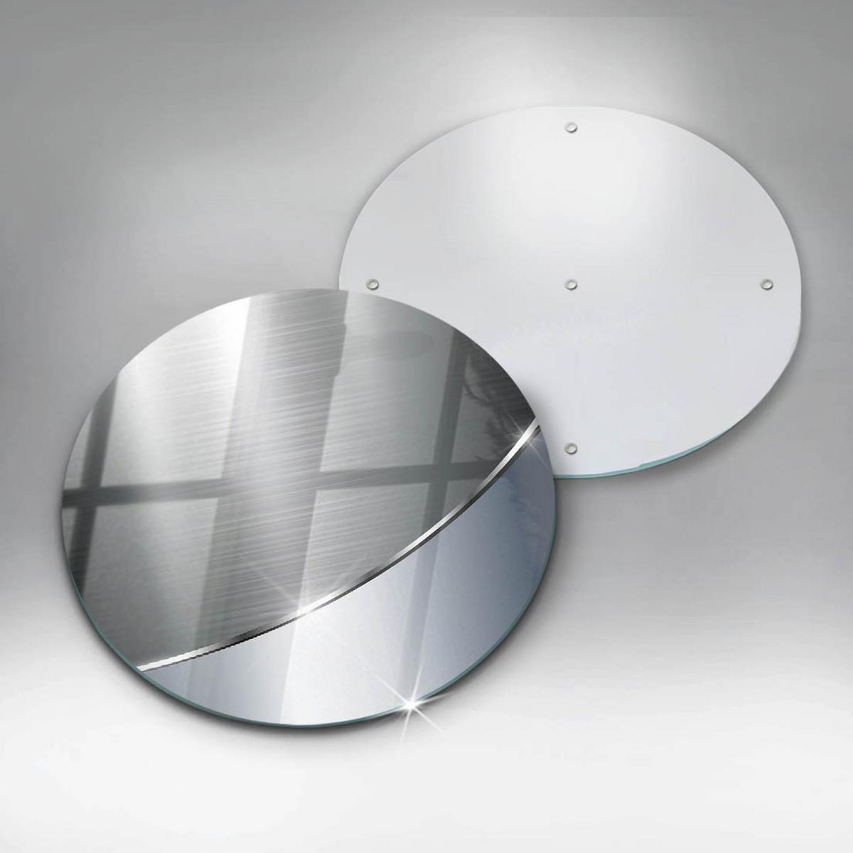 GLASPLATTE Ø 40 cm Metallische Muster Abstraktion - Platinfarben, Glas (40/40cm) - Wallfluent