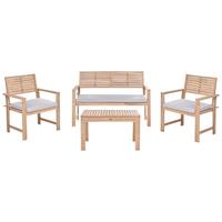 LOUNGE-SET mit Tisch 4-Sitzer zertifiziertes Akazienholz Grau Fiames - Dunkelgrau/Braun, Holz - Beliani