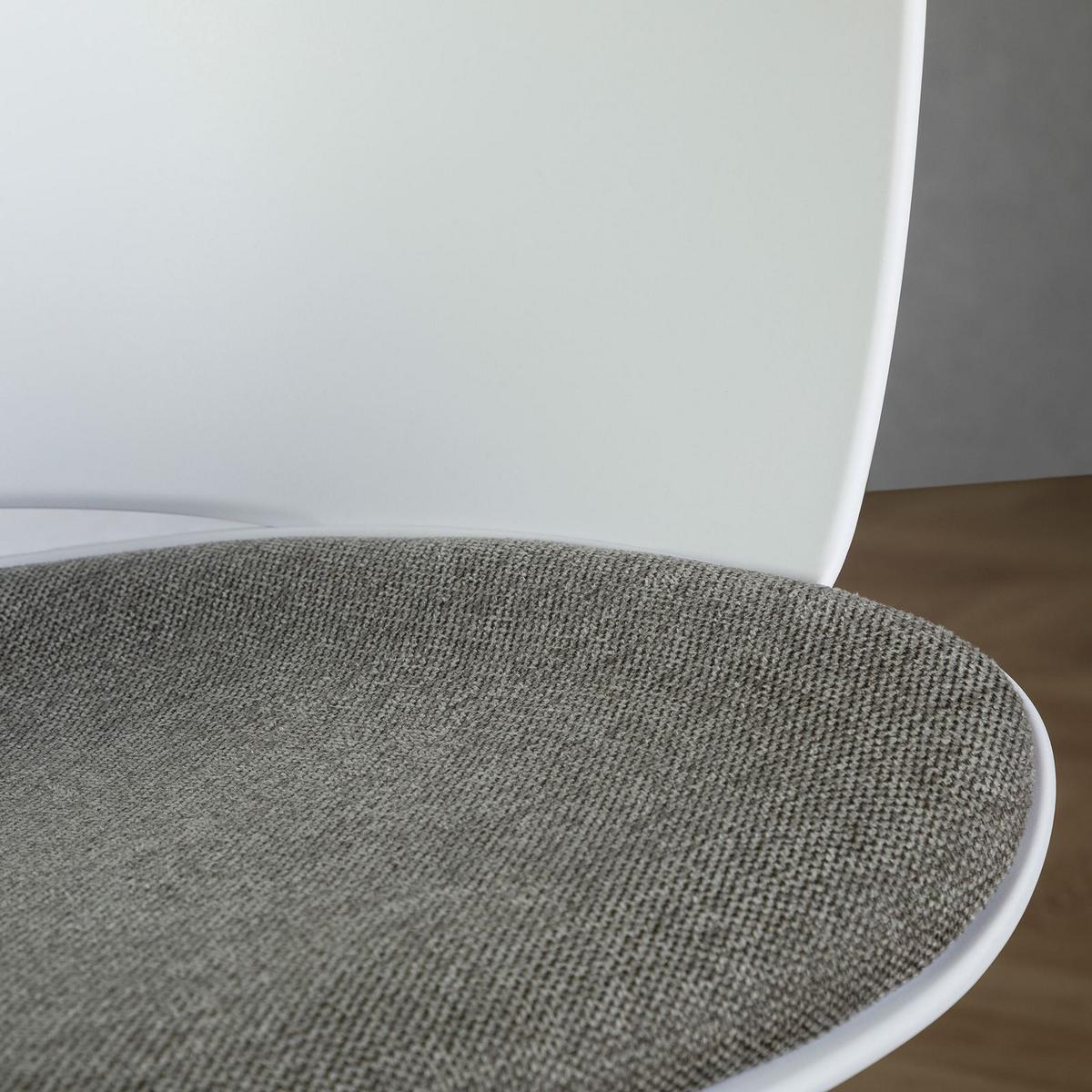 DREHSTUHL DAGMA - Weiß/Grau, Textil/Metall (59/82/57cm) - IDIMEX