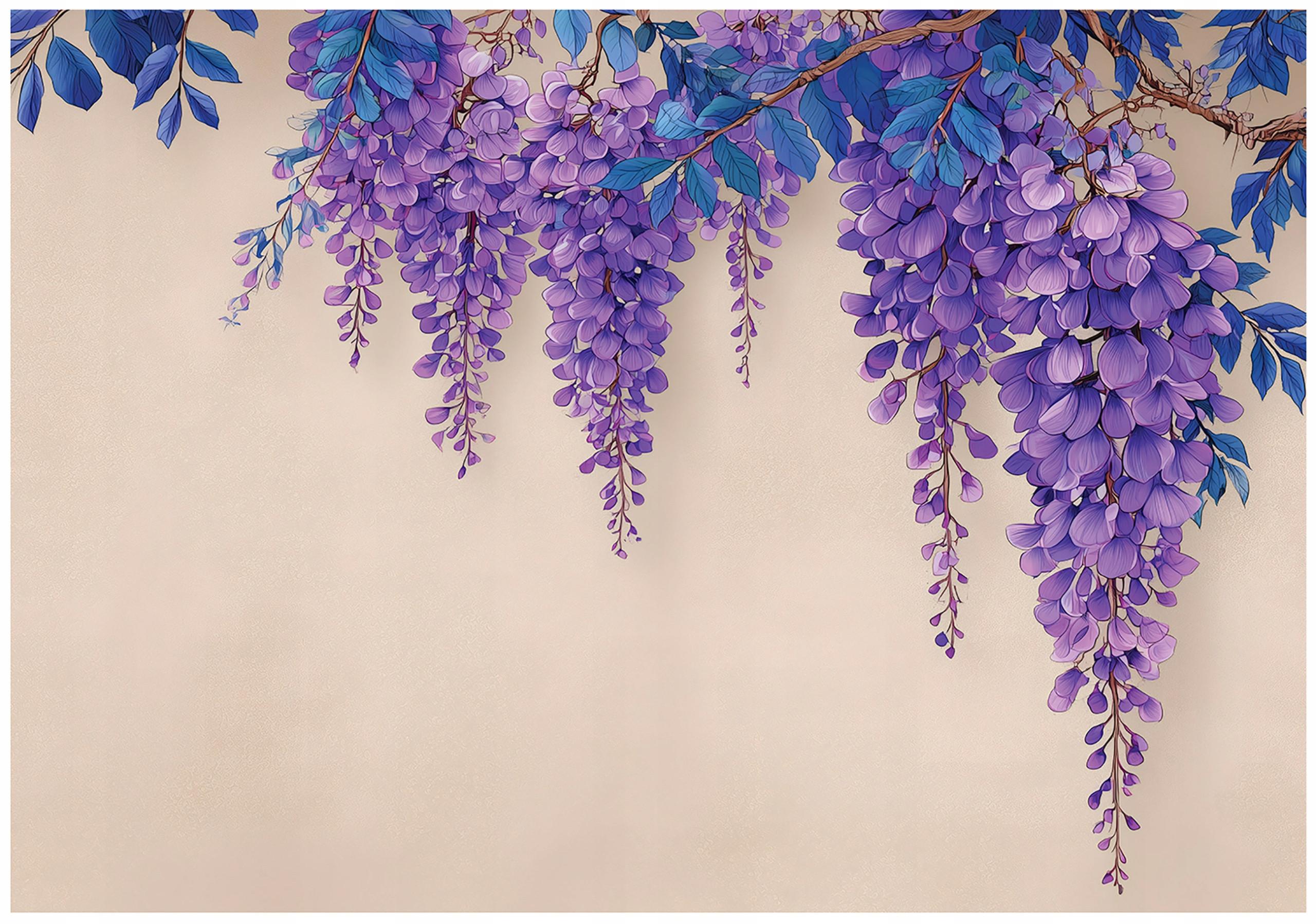 FOTOTAPETE Blumen Hängend Lila 250x175 cm - Multicolor, Papier (250/175cm) - Wallarena