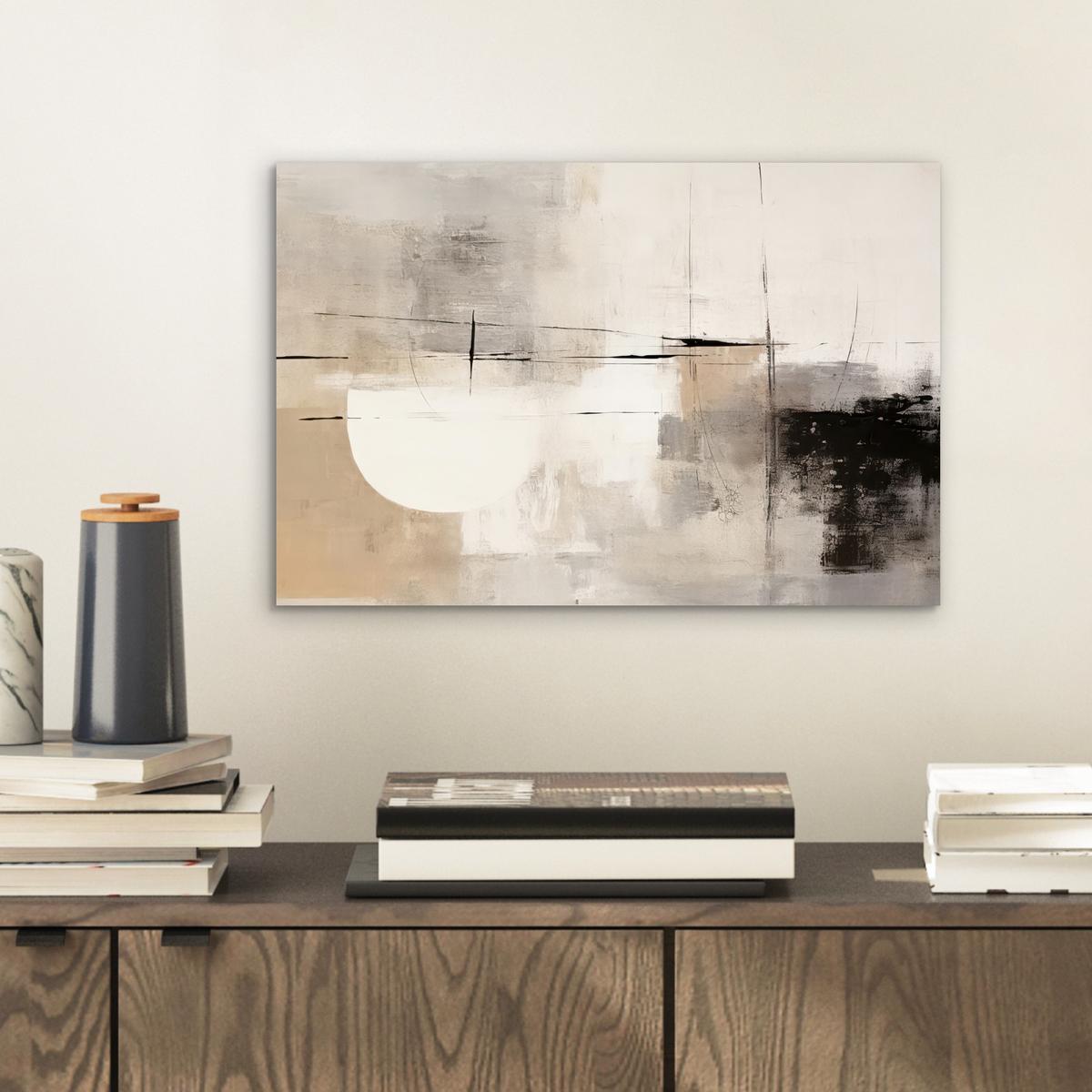 METALLBILD Abstrakt - Kunst - Grau 30x20 cm - Hellgrau, Metall (30/20cm) - MuchoWow