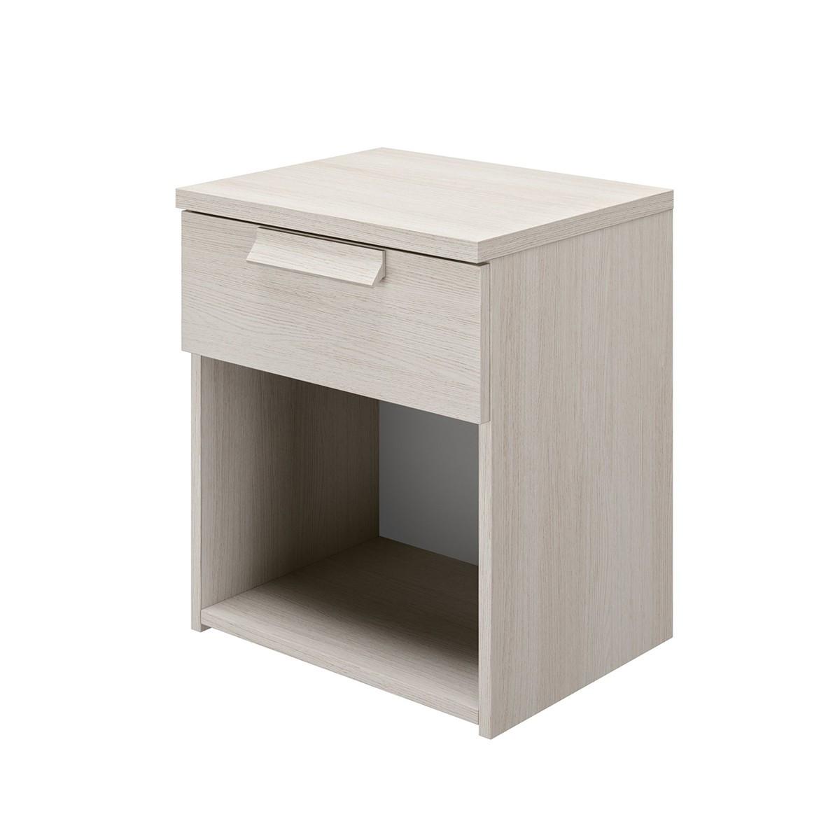 NACHTTISCH 1 Schublade Cyrus - Französische Herstellung - 43/36/50 cm - Eschefarben, Holzwerkstoff (36/50/36cm) - Calicosy