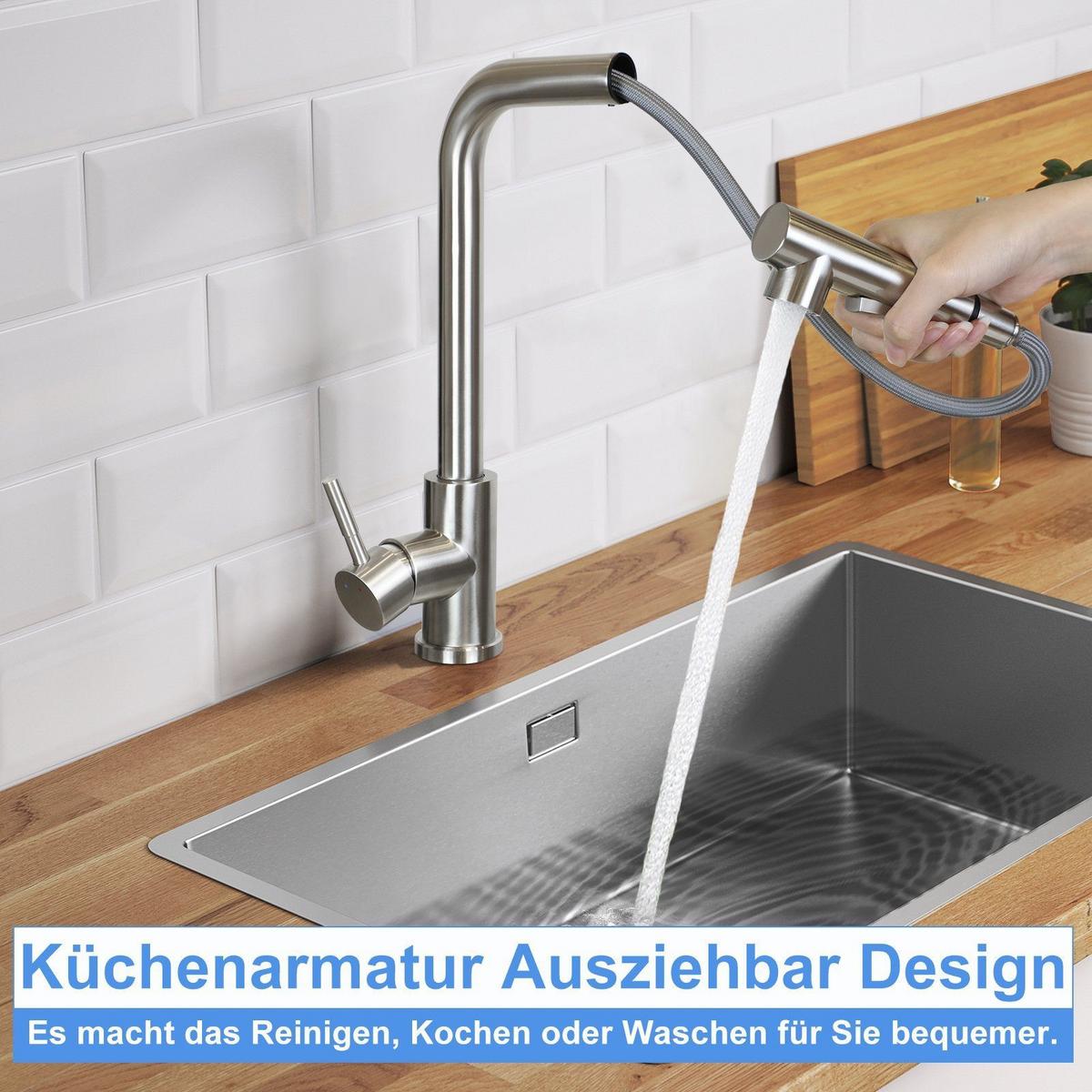 KÜCHENARMATUR MOMENT 32/26/34 cm - Silberfarben, Metall (26/34/32cm) - Nettlife
