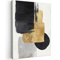 LEINWANDBILD Gold - Rechtecke - Kreise - Abstrakt Room Decor 30x40 cm - Weiß, Textil (30/40cm) - MuchoWow