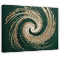 LEINWANDBILD Abstrakt Morceau Grün 100x70 cm - Multicolor, Holzwerkstoff (100/70cm) - Wallarena