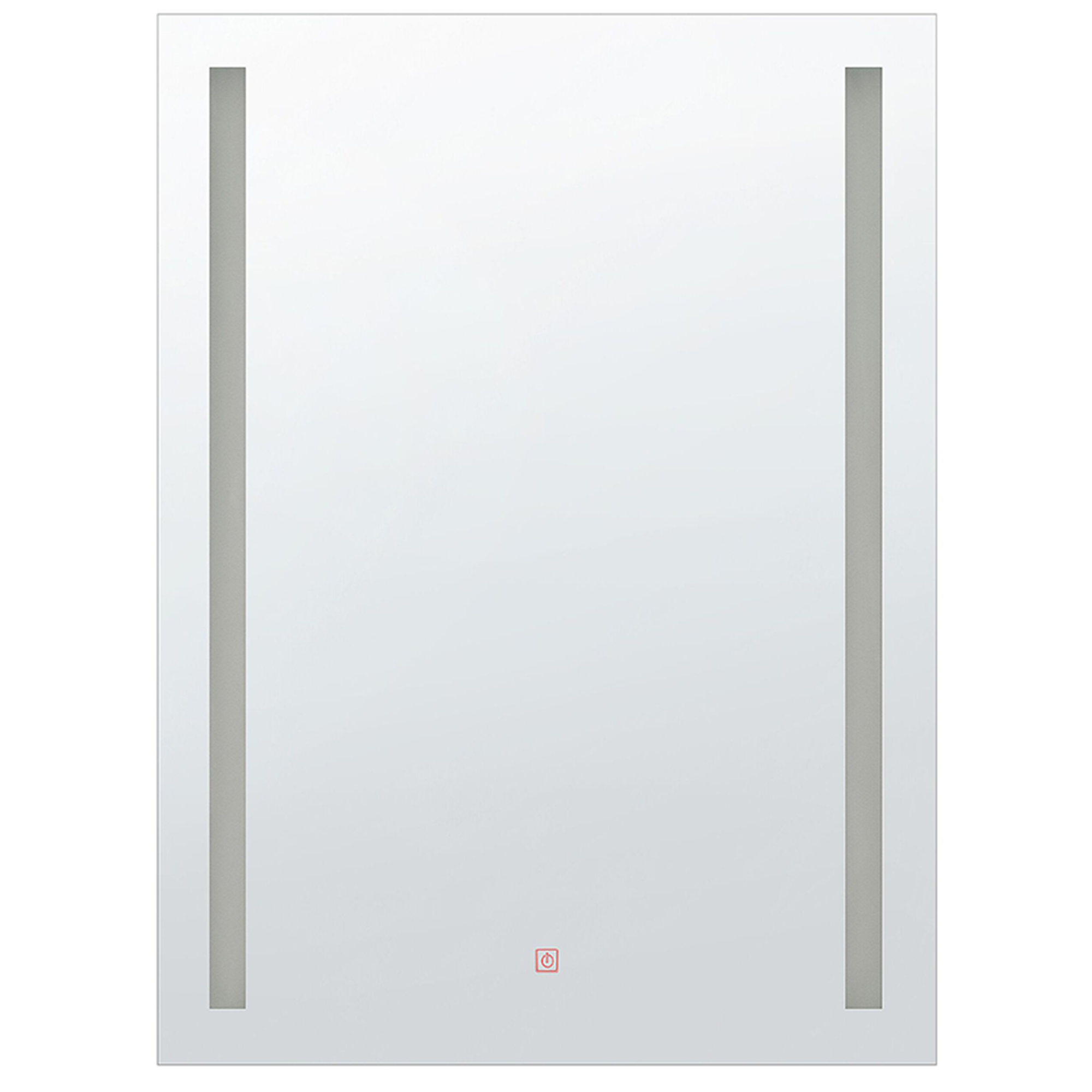 BADSPIEGEL mit LED-Beleuchtung rechteckig 70/90 cm Martinet - Silberfarben, Kunststoff (70/90/4cm) - Beliani