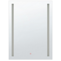 BADSPIEGEL mit LED-Beleuchtung rechteckig 70/90 cm Martinet - Silberfarben, Kunststoff (70/90/4cm) - Beliani
