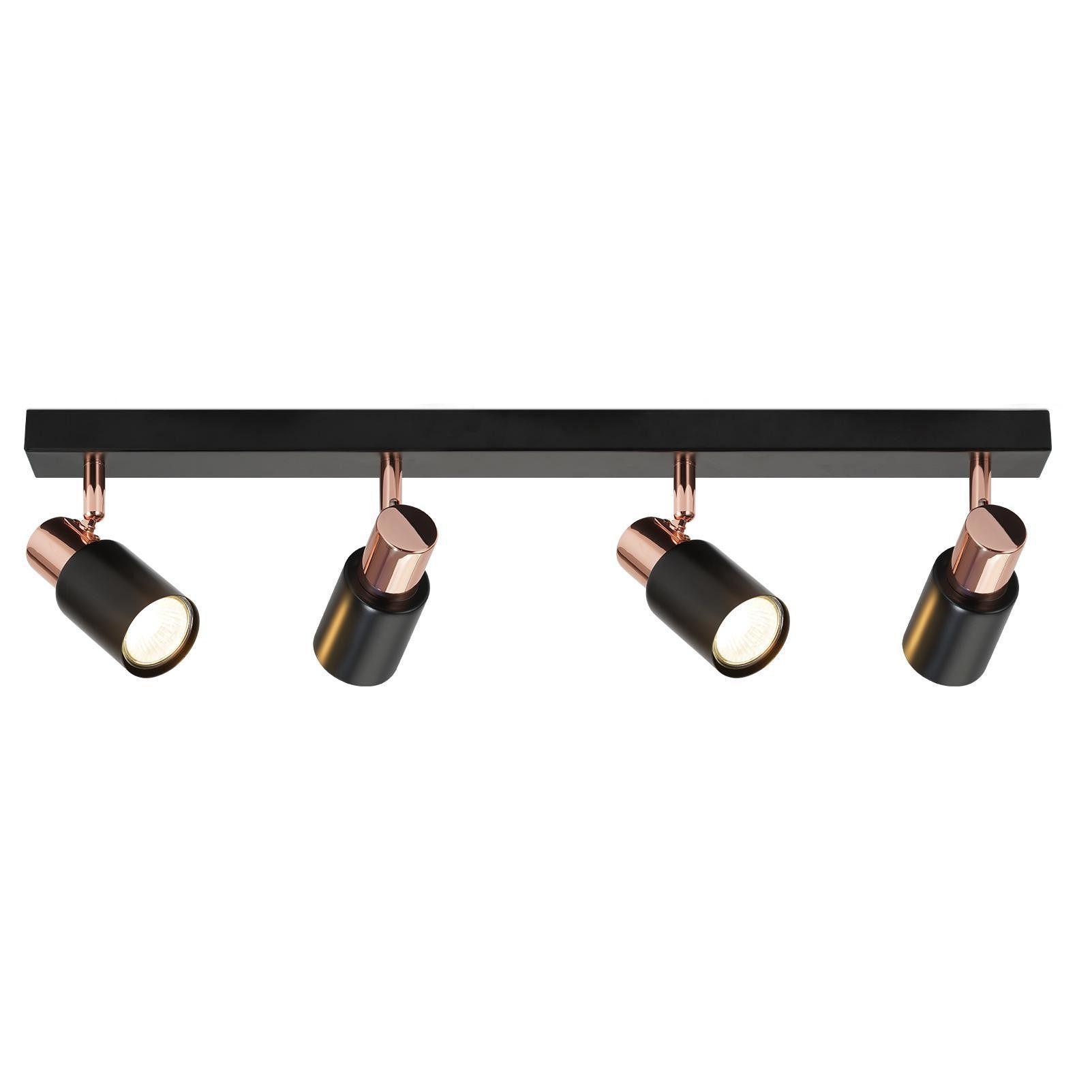 DECKENSTRAHLER Altenburg 4-flammig 62/14/12 cm - Schwarz, Metall (62/14/12cm) - Nettlife