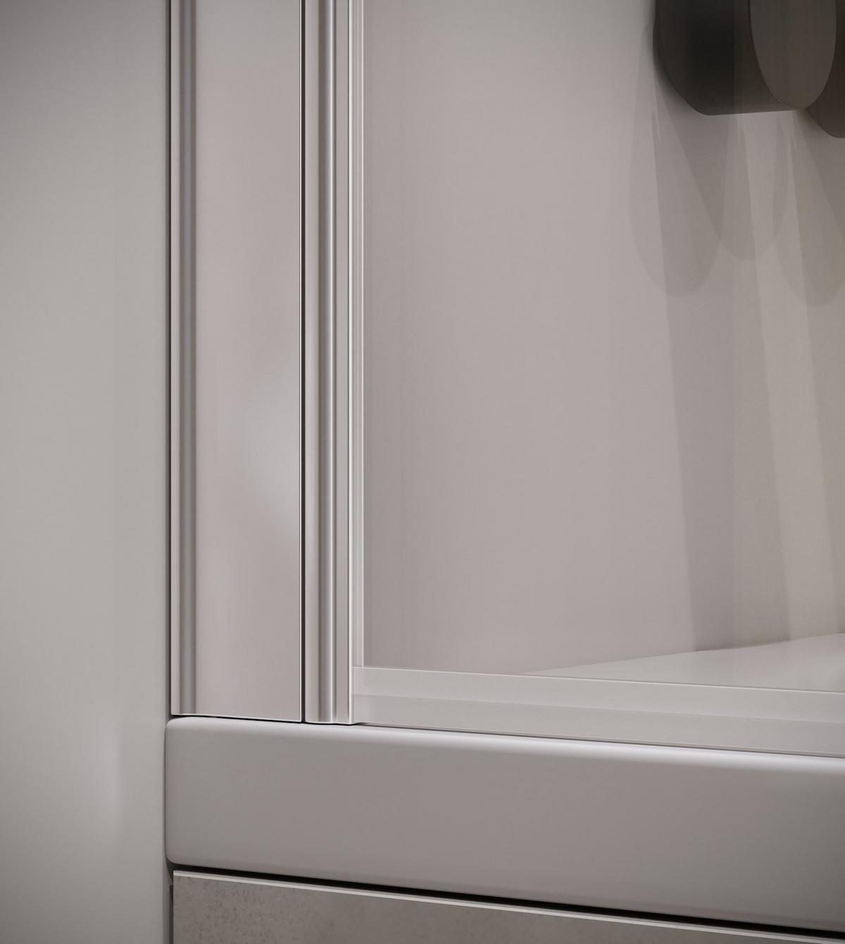 BADEWANNE Torino 1 Teil cm Chrom - 60 x 140 cm - Chromfarben, Glas (60/140cm) - Badplaats