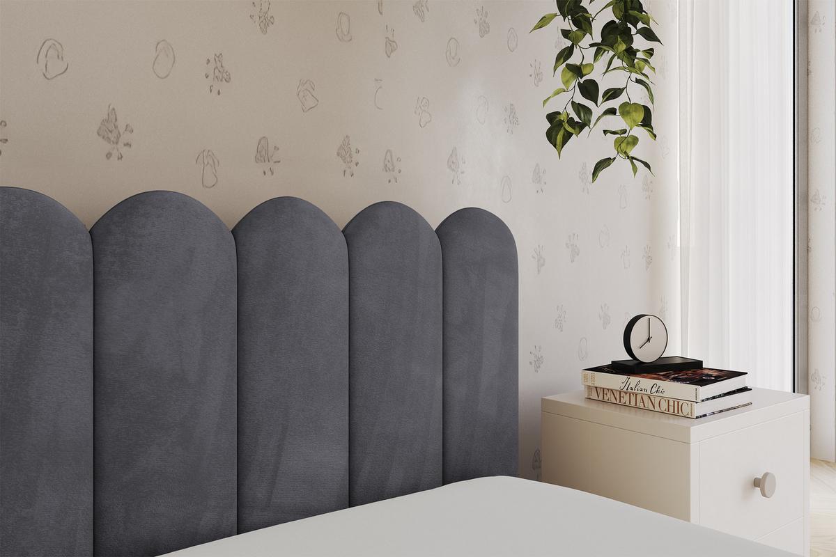 EINZELLBETT Jugendbett mit Bettkasten und Matratze H3/H4, Links - ARTY 100x200 Dunkelgrau - Dunkelgrau, Holzwerkstoff/Textil (100/200cm) - ALTDECOR