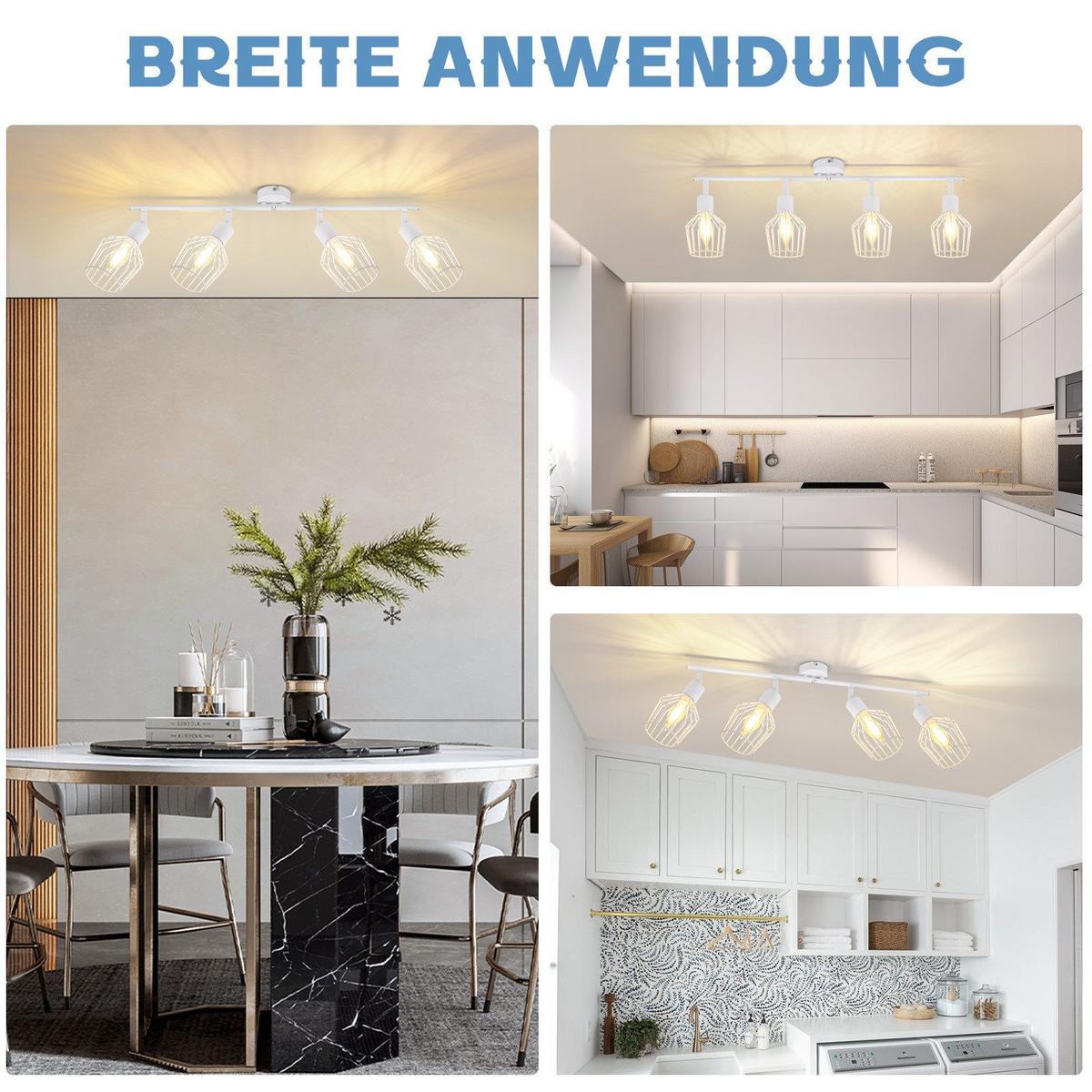 DECKENSTRAHLER Franziska 4-flammig 75/24/10 cm - Weiß, Metall (75/24/10cm) - Nettlife