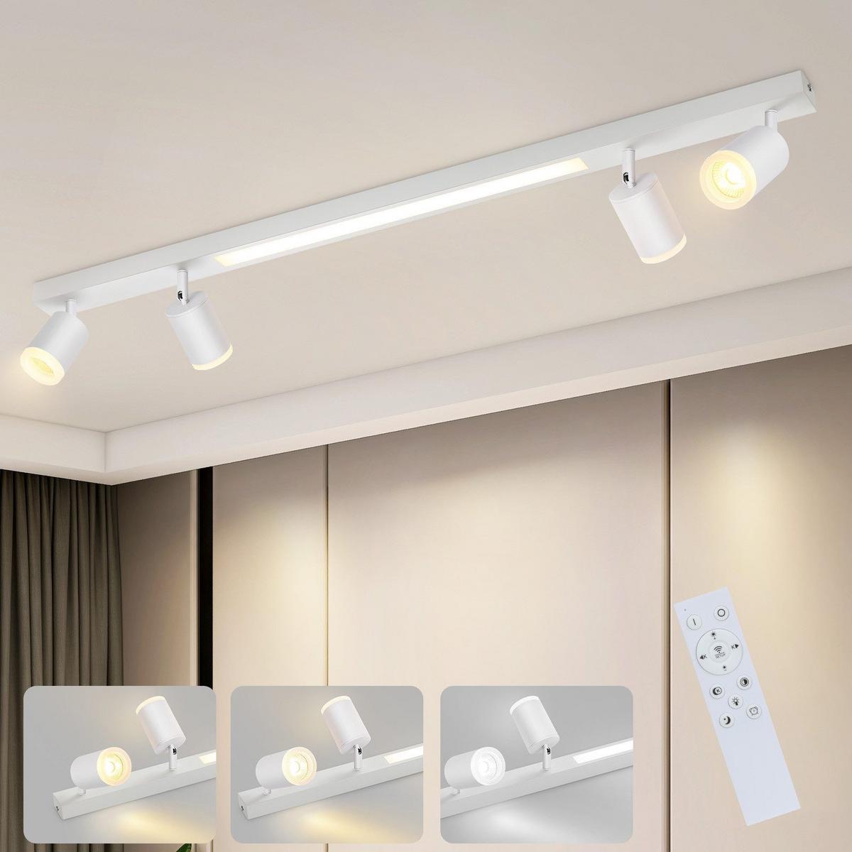 DECKENLEUCHTE Ausgezeichnet 4-flammig 110/5/15 cm - Weiß, Metall (110/5/15cm) - ZMH