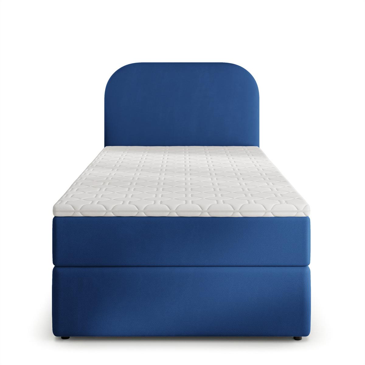 BOXBETT CERIA 100x200 cm mit Matratze und Topper - Blau - Blau, Holz/Textil (100/200cm) - MASSENO