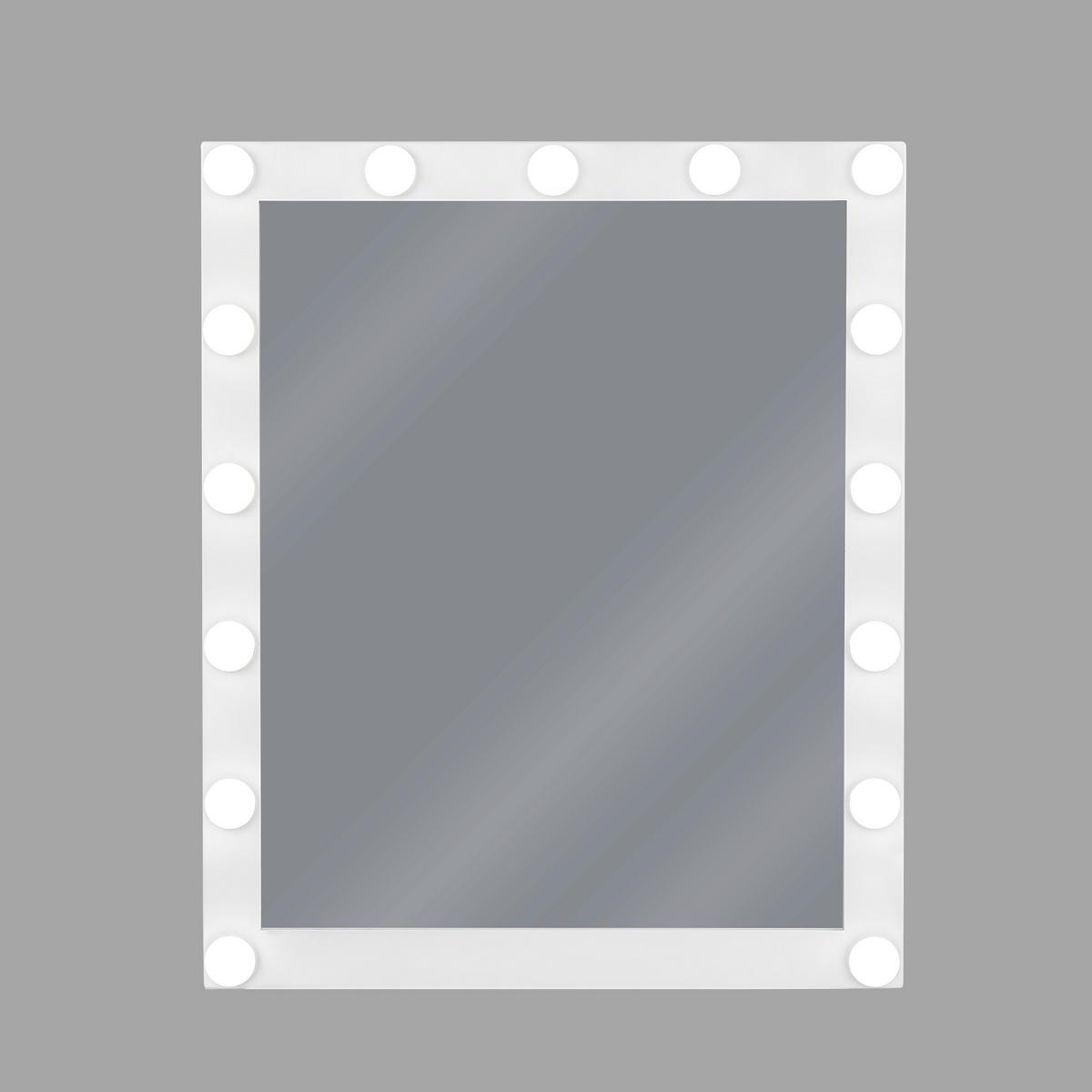 BADSPIEGEL mit LED-Beleuchtung rechteckig 50/60 cm Odenas - Weiß, Metall (50/60/2cm) - Beliani