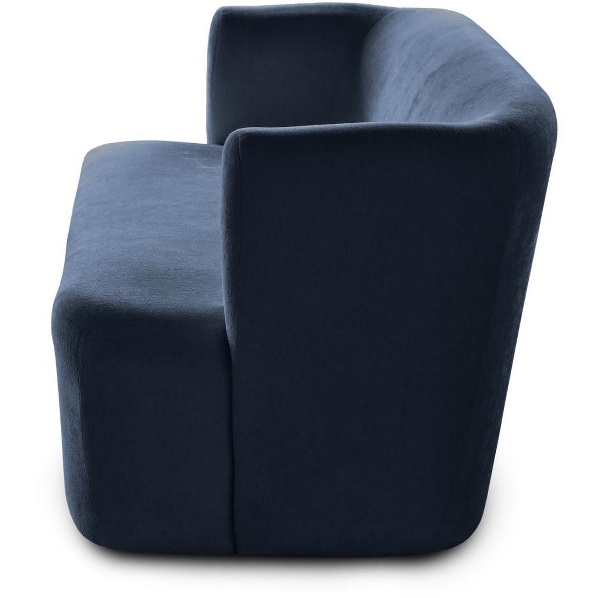 2-SITZER SOFA Nori dunkelblau velour - Schwarz/Dunkelblau, Kunststoff/Textil (150/68/72cm) - Beautysofa