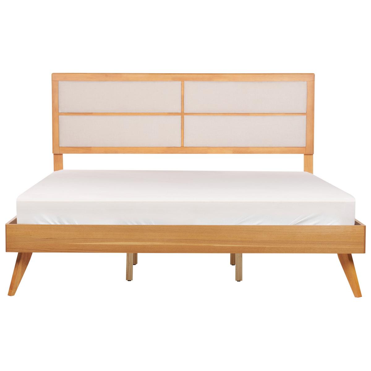 BETT mit Lattenrost 180x200 cm Heller Holzfarbton Poissy - Hellbraun, Holzwerkstoff (180/200cm) - Beliani