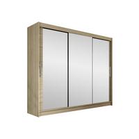 KLEIDERSCHRANK Aston III - Silberfarben/Sonoma Eiche, Holzwerkstoff/Kunststoff (250/215/58cm) - MIRJAN24