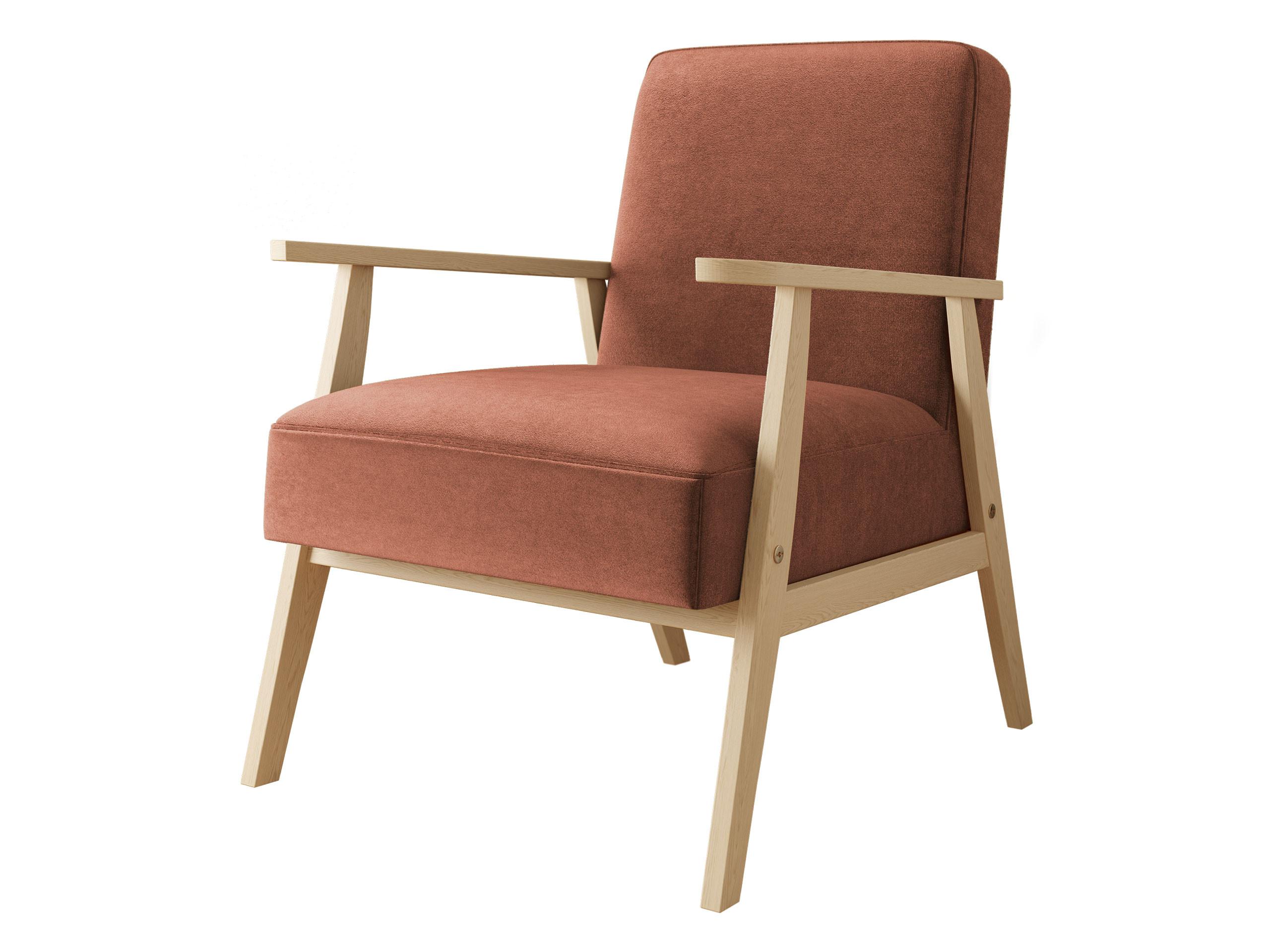 SESSEL Retro - Rosa/Naturfarben, Holz/Textil (59/76/67cm) - MIRJAN24