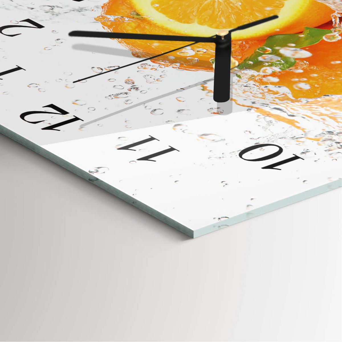 WANDUHR aus Glas 30x30 cm - Orangen - Orange, Glas (30/30/0.4cm) - TULUP