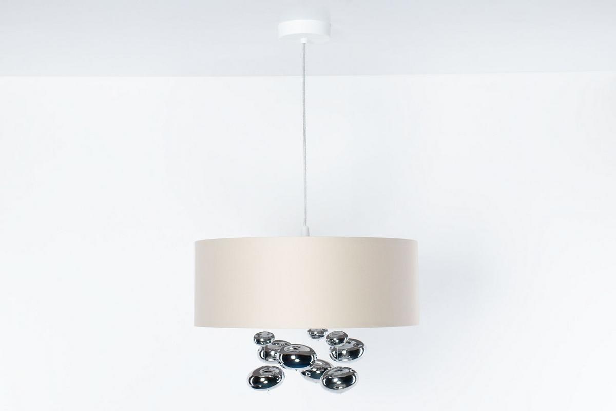 HÄNGELEUCHTE Silber 40/96 cm - Beige/Silberfarben, Kunststoff (40/1/96cm) - ONZENO