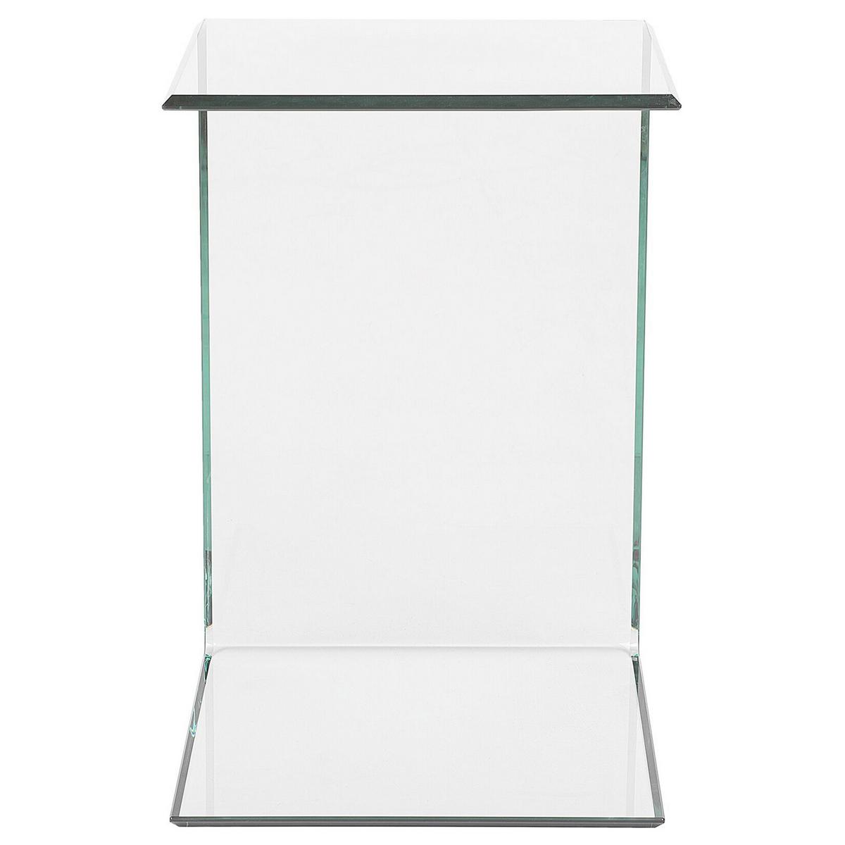 BEISTELLTISCH Glas transparent 40/40/61 cm Lourdes - Transparent, Glas (40/40/61cm) - Beliani