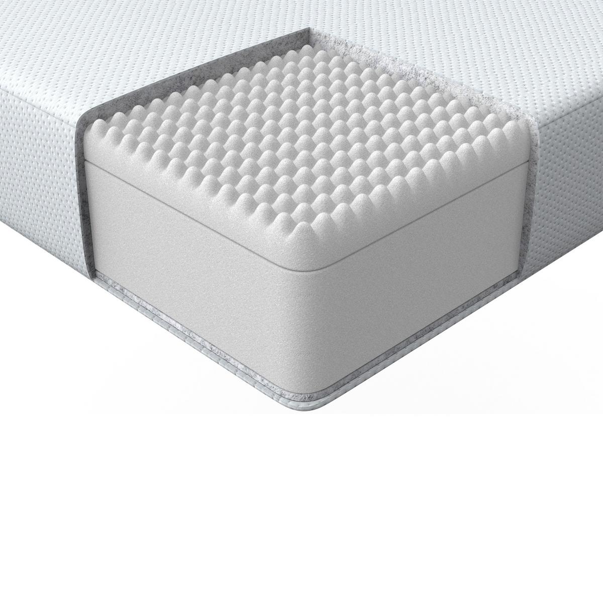 SCHAUMMATRATZE H2/3 Mittel 140/200 cm Pearl - Weiß, Textil (140/200cm) - Beliani