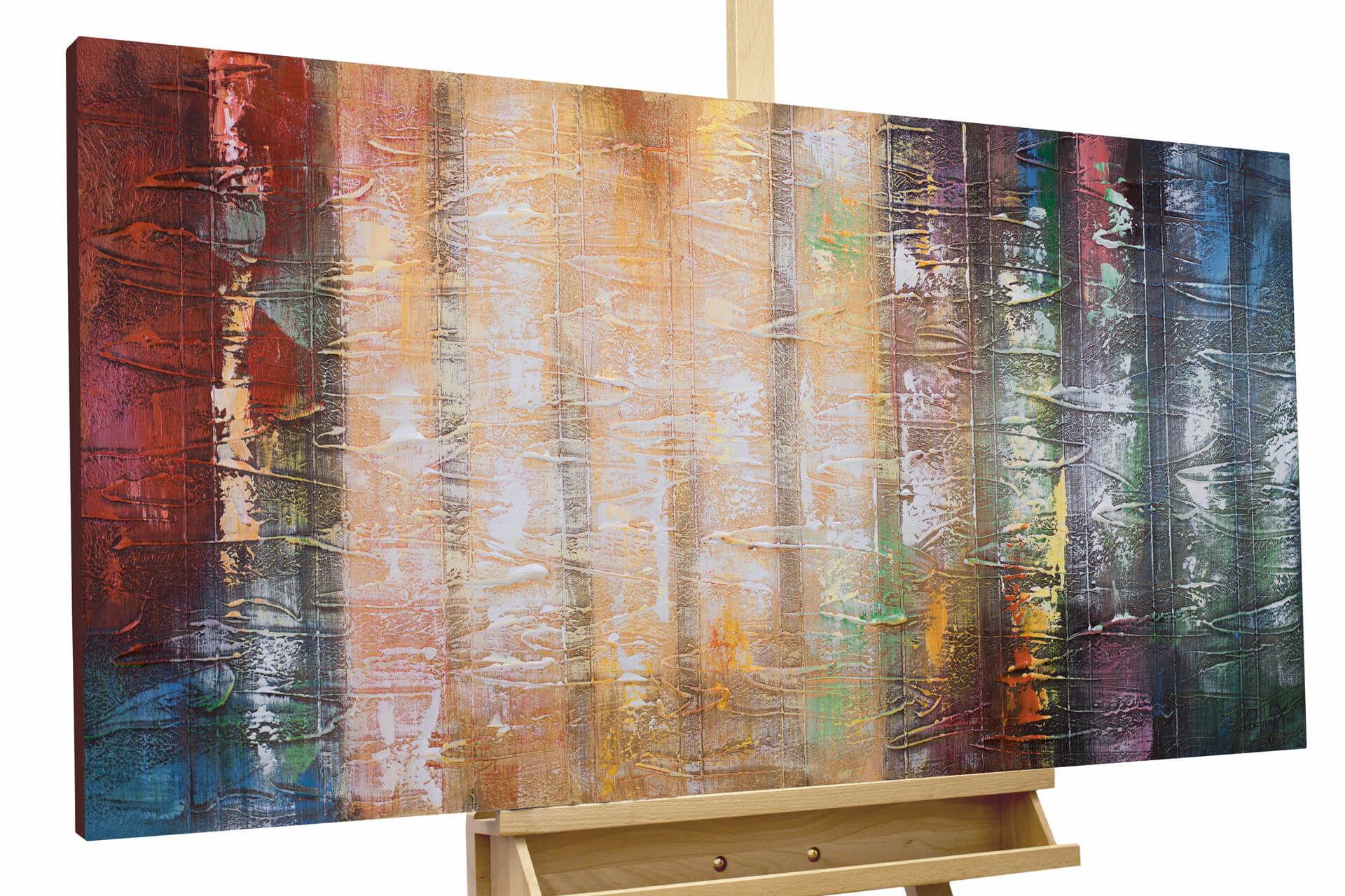 ÖLGEMÄLDE 120/60 cm - Blau/Gelb, Holz/Textil (120/60cm) - KUNSTLOFT