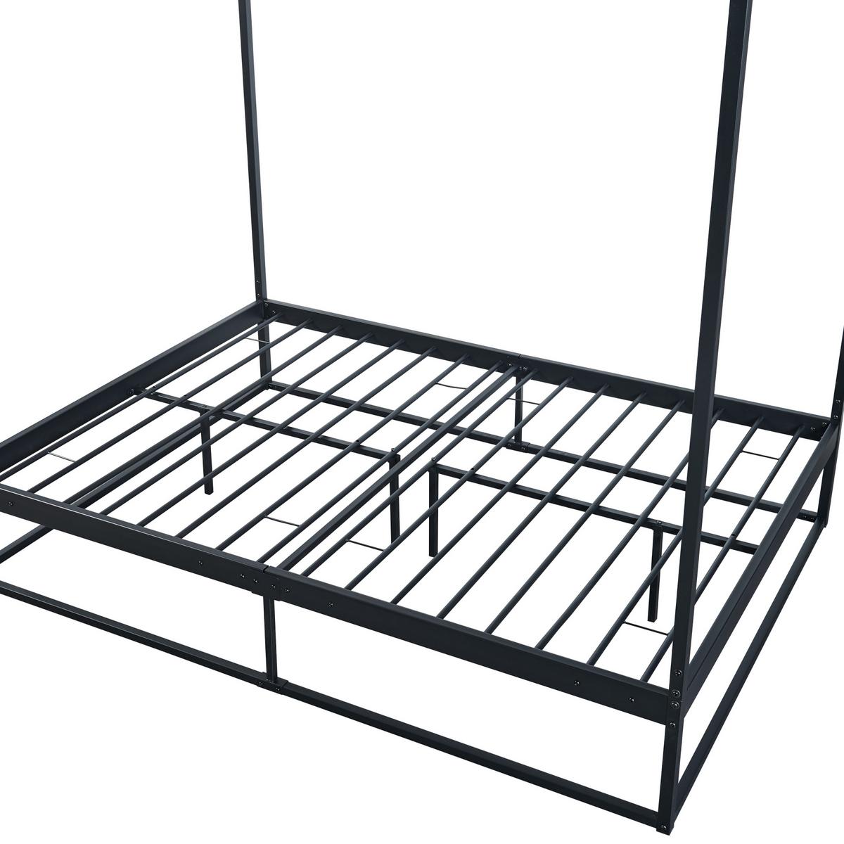 HIMMELBETT Kristianstad - Schwarz, Metall (140/200cm) - [en.casa]