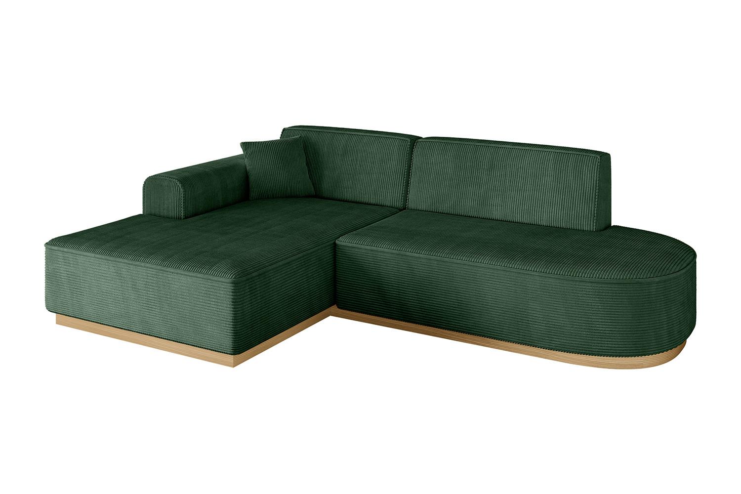 ECKSOFA Ottomane Links IREA-L1-v2 - 232x165x80 cm Grün - Currygelb, Holzwerkstoff/Textil (232/165cm) - ALTDECOR