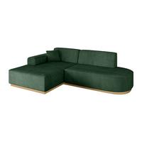 ECKSOFA Ottomane Links IREA-L1-v2 - 232x165x80 cm Grün - Currygelb, Holzwerkstoff/Textil (232/165cm) - ALTDECOR