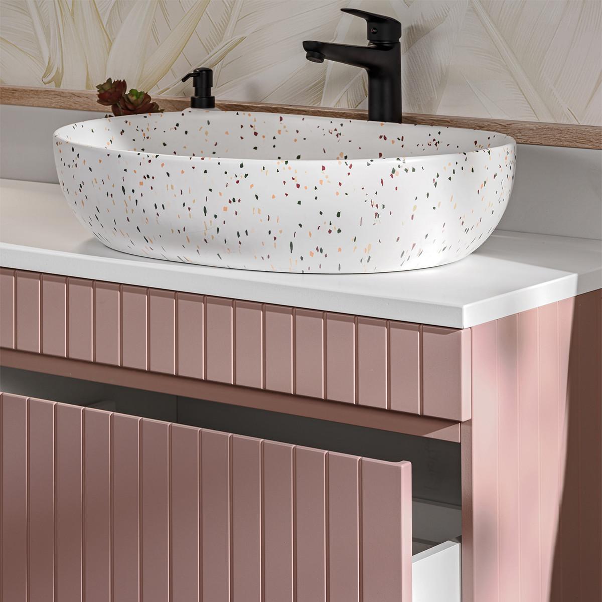 WASCHTISCH 100.4cm Zelie Rose - Pink, Holzwerkstoff (100.4/48/46cm) - Petits-meubles