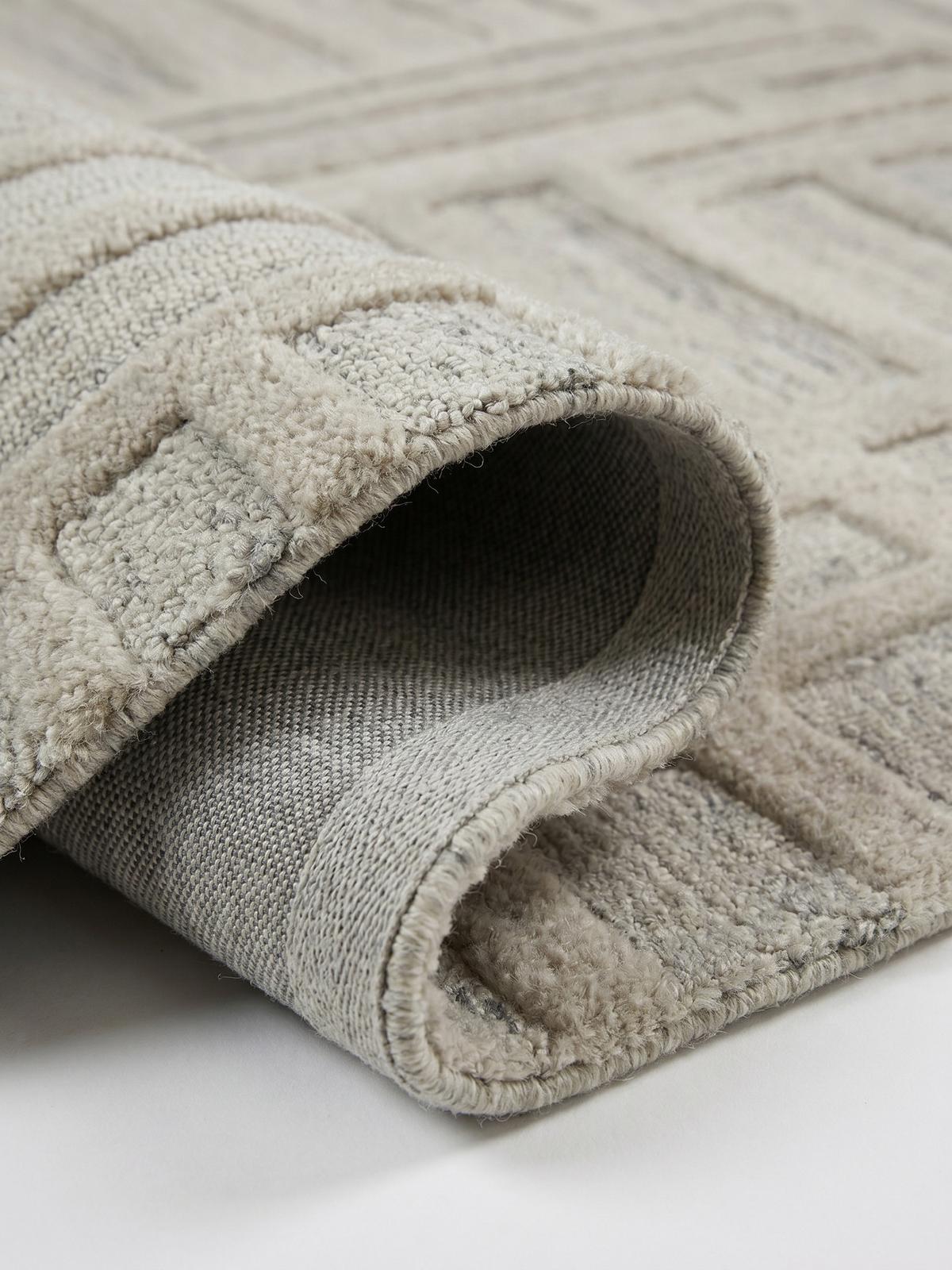 TEPPICH aus Wolle EDALE in Natur, abstrakt, Florhöhe 6 mm, 160 x 230 cm - Beige, Textil (160/230cm) - KADIMA DESIGN
