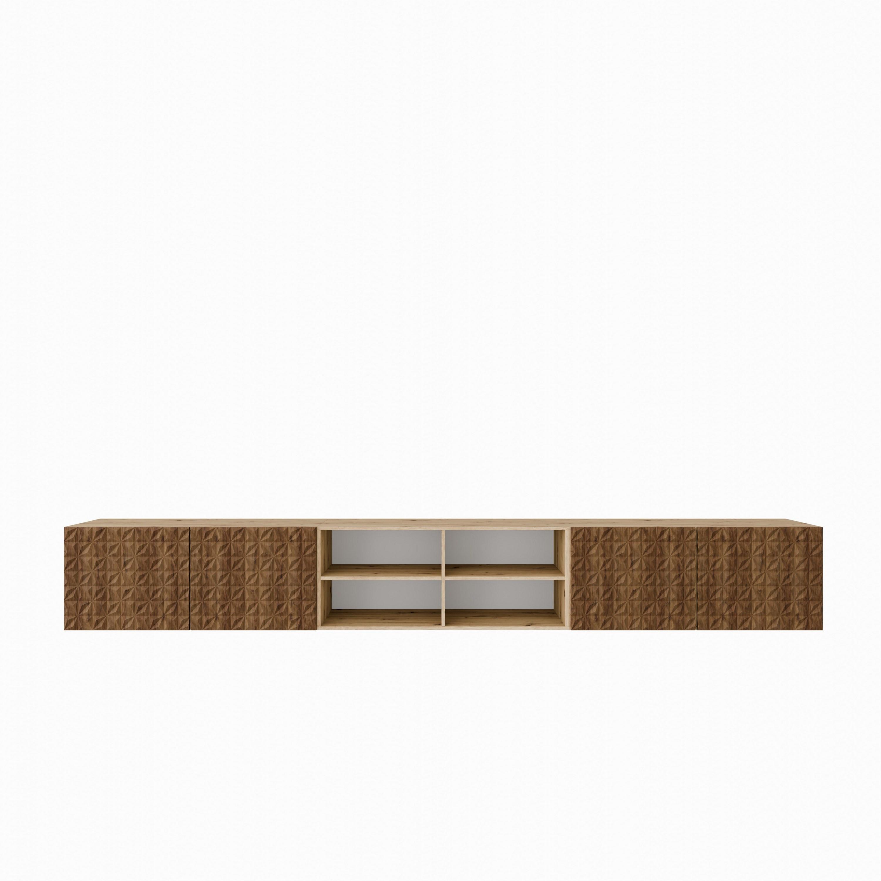 LOWBOARD ROVA 300/41/40 cm, Hängender TV-Schrank Eiche Artisan / Eichefarben - Eichefarben/Braun, Holzwerkstoff (300/41/40cm) - MASSENO