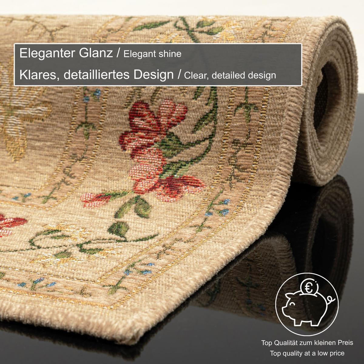 FLACHWEBTEPPICH Flomi 140x200 cm - Beige, Textil (140/200cm) - THEKO