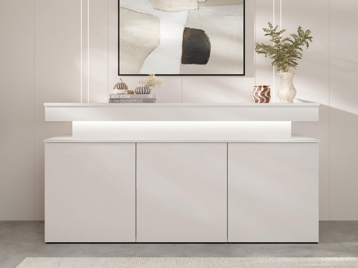 KOMMODE Glossa Bis 3D 160 - Sandfarben, Holzwerkstoff/Kunststoff (160/83/39cm) - MIRJAN24