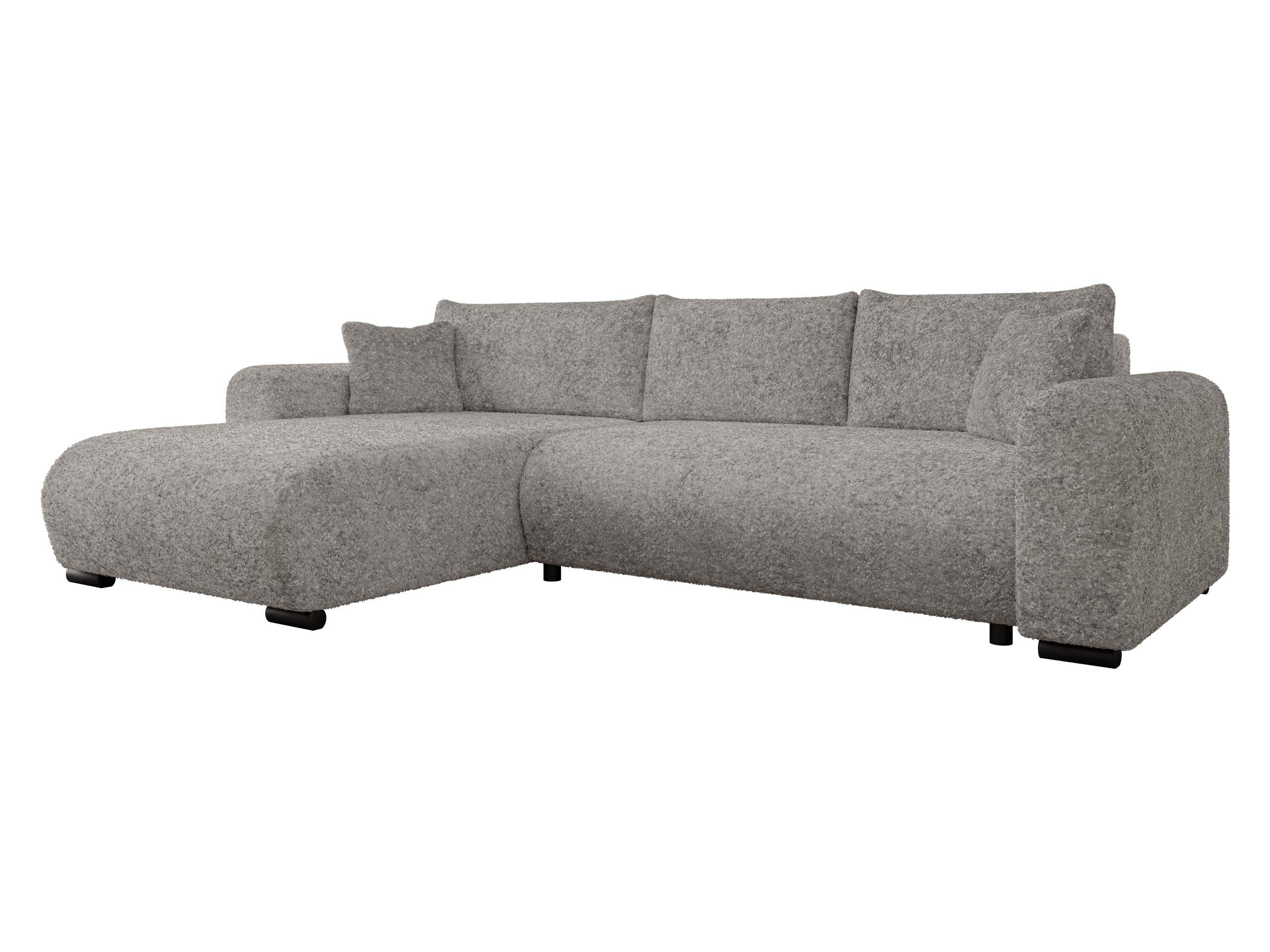 ECKSOFA Merkos - Alufarben/Schwarz, Holz/Textil (285/188cm) - MIRJAN24